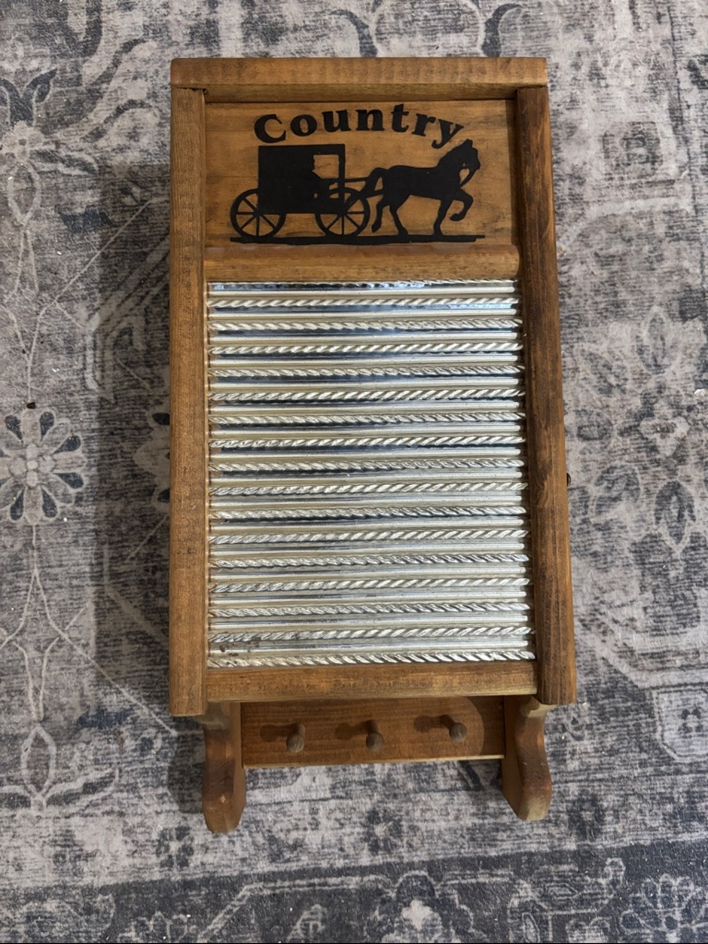 Country Decorative Washboard Wall Cabinet/Shelves and Pegs